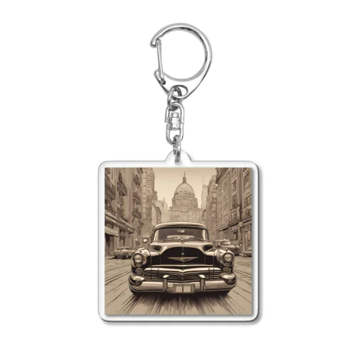 Classic Downtown Ride Acrylic Key Chain