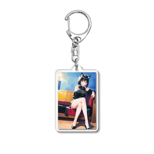 オトナのネコ耳チャイナドレス（ソファ） Acrylic Key Chain