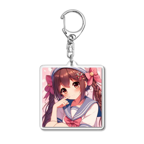 ツインテール　おさげ　セーラー服　おんなのこ Acrylic Key Chain