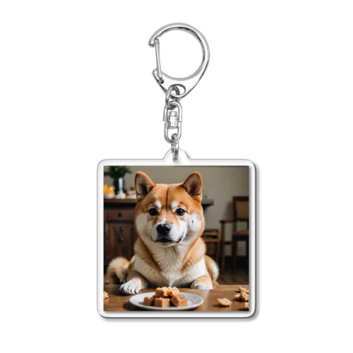 餌に手が出そうな柴犬 Acrylic Key Chain