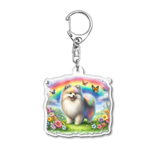 虹色の犬 Acrylic Key Chain