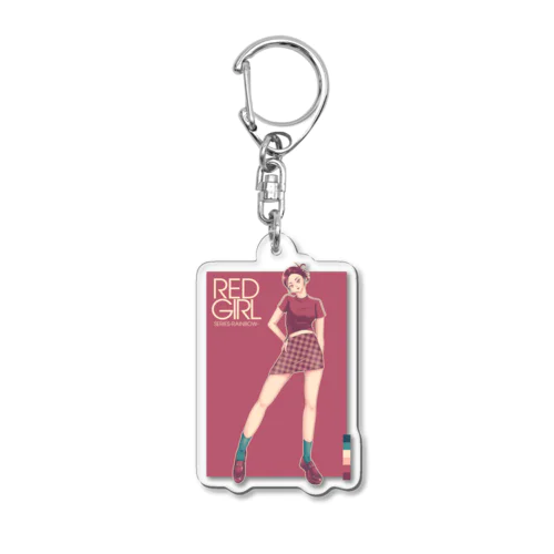 RED GIRL Acrylic Key Chain