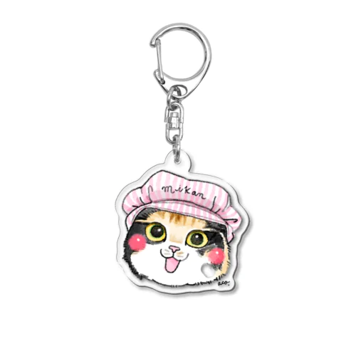 ピンク帽のみかんちゃん Acrylic Key Chain