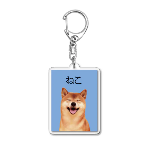 犬なのに猫の証明写真 Acrylic Key Chain