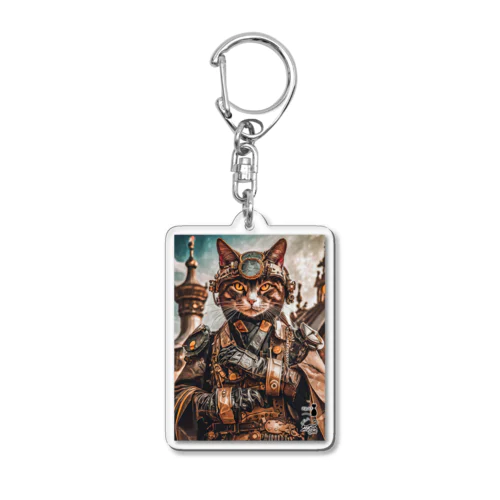 傭兵部隊 隊長「ニャン・ディーゼル」猫 スチームパンク Acrylic Key Chain