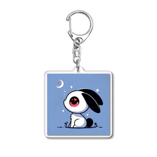 ハートうさぎさんと夜空 Acrylic Key Chain