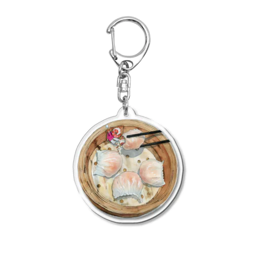 飲茶の点心シリーズ2「蝦餃（えび蒸し餃子）」 Acrylic Key Chain