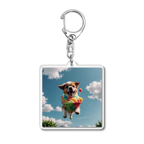 空飛ぶワンダフル犬 Acrylic Key Chain