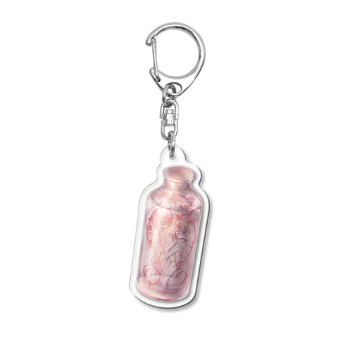 お花の中の小さな女の子 Acrylic Key Chain