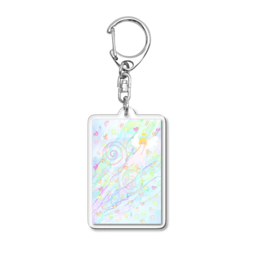 光とハートの天使さま Acrylic Key Chain