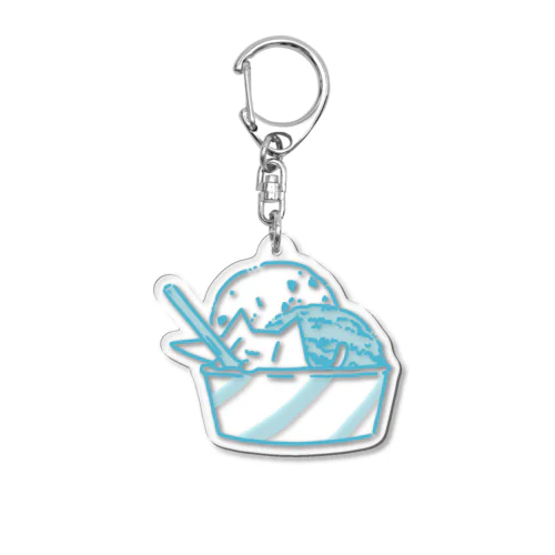 きゃべねこ-かっぷあいす（しましま） Acrylic Key Chain