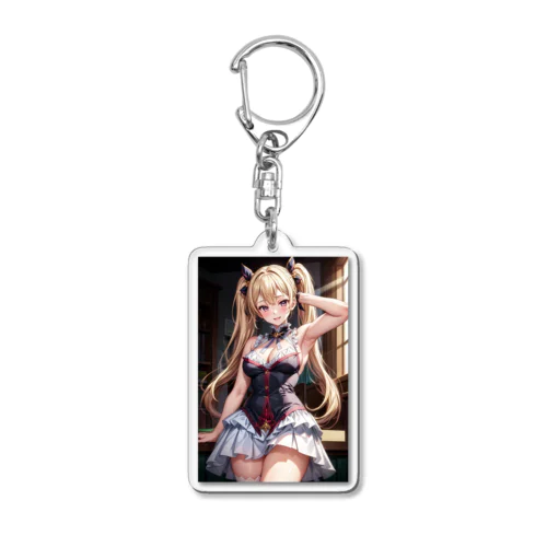 金髪ツインテールの美少女【似合うかな？❤️】 Acrylic Key Chain