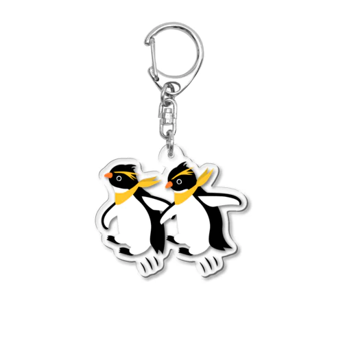 ジャンプ移動するイワトビペンギンくん　pat01 アクリルキーホルダー