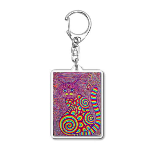 rainbow cat Acrylic Key Chain