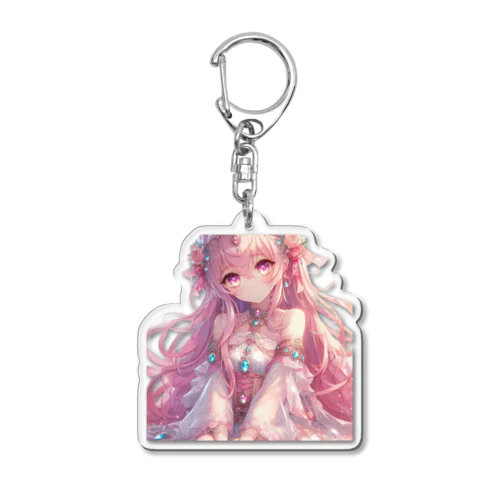 ピンクの髪の「ジェム」 Acrylic Key Chain