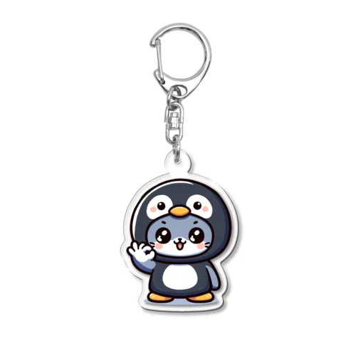 OKサイン着ぐるみネコ Acrylic Key Chain