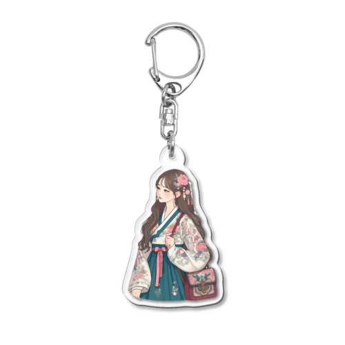 韓国風の女の子(チマチョゴリ着) Acrylic Key Chain