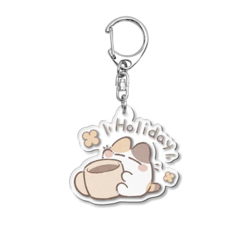 お休み猫さん Acrylic Key Chain