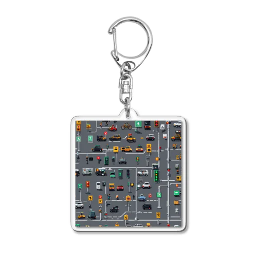 「道路マップ迷路」 Acrylic Key Chain