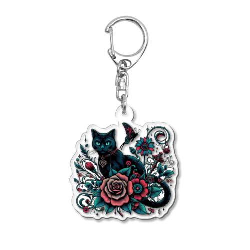 猫×蝶 Acrylic Key Chain