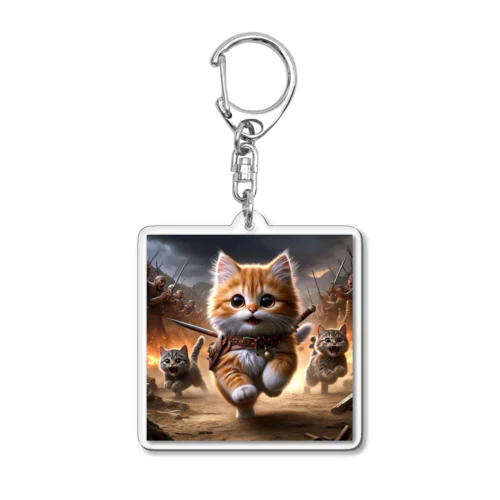 ねこ、走る Acrylic Key Chain