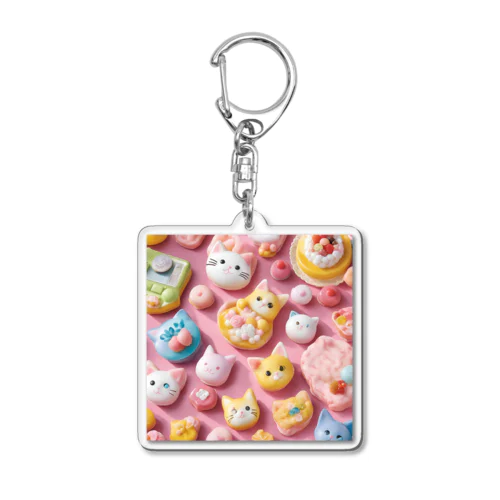 スイーツねこグッズ Acrylic Key Chain