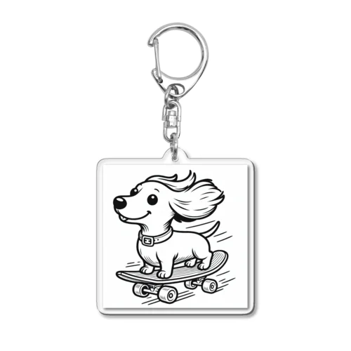 スケボー犬ライダー Acrylic Key Chain