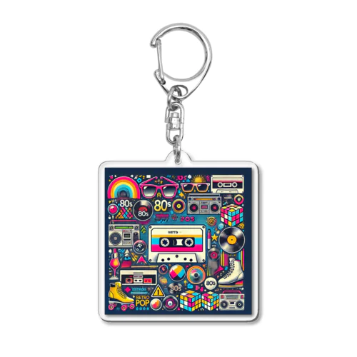 昭和レトロ80年代カセット Acrylic Key Chain