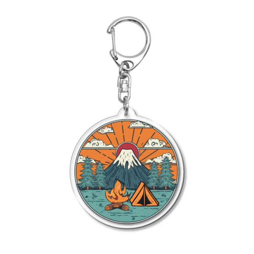 富士山とキャンプ Acrylic Key Chain