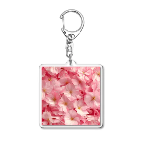 ピンクの花　鮮やか Acrylic Key Chain