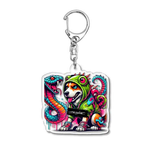 グラフティ 犬✖️蛇 Acrylic Key Chain