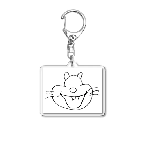 笑ってるデグーのイラスト Acrylic Key Chain