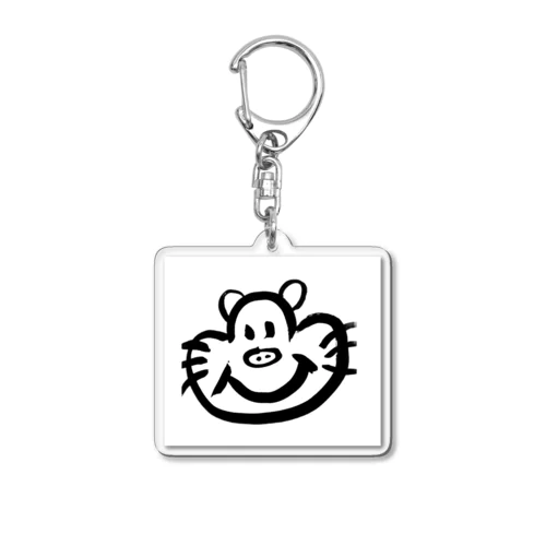 筆で描いたデグーのイラスト Acrylic Key Chain