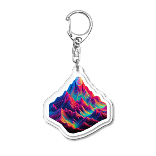 psychedelic mountain Acrylic Key Chain