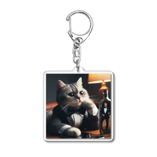 ハードボイルドに憧れる猫２ Acrylic Key Chain