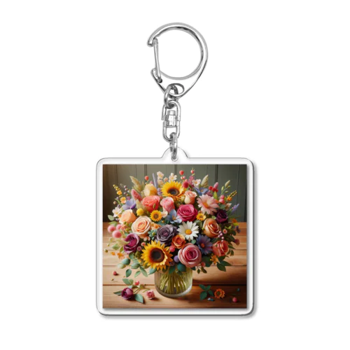 花のデザイン Acrylic Key Chain