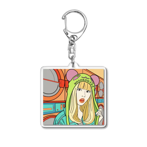 パンダ女子　金属バット系 Acrylic Key Chain