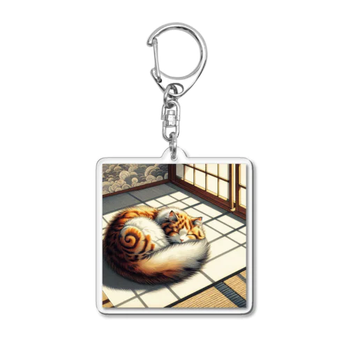 猫又の昼寝 Acrylic Key Chain