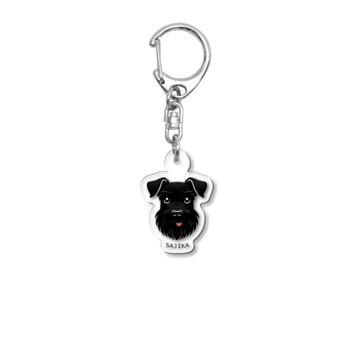 SAJIKA　ミニチュアシュナウザー　Black2 Acrylic Key Chain