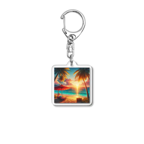 At the beach Acrylic Key Chain