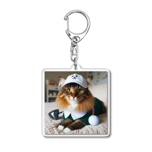 猫ゴルファー Acrylic Key Chain