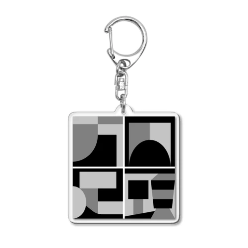 円頭方足（モノクロ版） Acrylic Key Chain