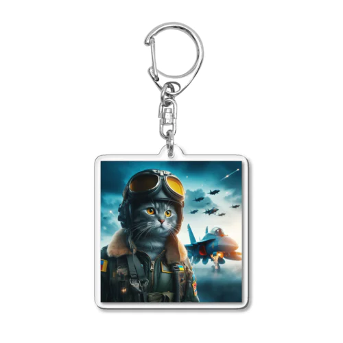 ウクライナ猫パイロット Acrylic Key Chain