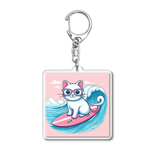 サーフねこ Acrylic Key Chain