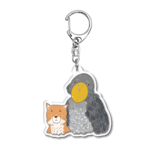 ハシビロコウとチベットスナギツネ Acrylic Key Chain