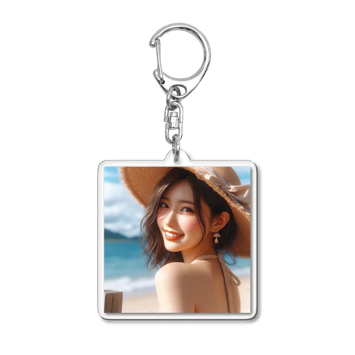 海辺の美女 Acrylic Key Chain