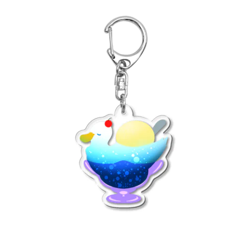 ブルーソーダなアヒルinグラス🍹 Acrylic Key Chain