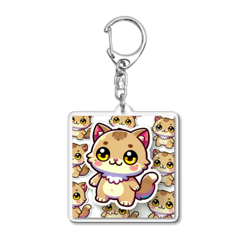 ふんわりした薄茶色に包まれた、ふんわりとした猫 Acrylic Key Chain