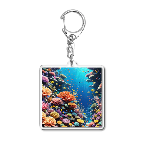 蒼いサンゴ礁 Acrylic Key Chain