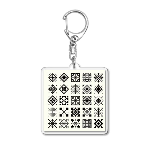 和風柄　幾何学模様 Acrylic Key Chain